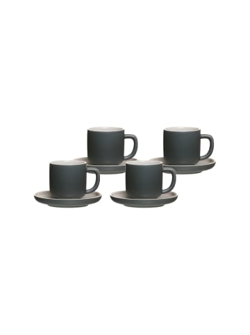 Ritzenhoff & Breker 4er Set Espressotassen mit Untertassen Jasper 100 ml in Grau