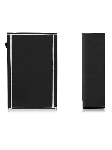 relaxdays 3x Stoff-Schuhschrank in Schwarz - (B)88 x (H)161 x (T)30 cm