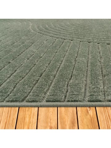 KADIMA DESIGN Teppich Kurzflor Struktur Wohnzimmer in Grün