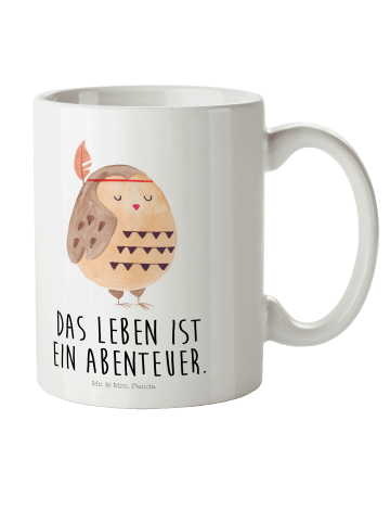 Mr. & Mrs. Panda Kindertasse Eule Federschmuck mit Spruch in Weiß