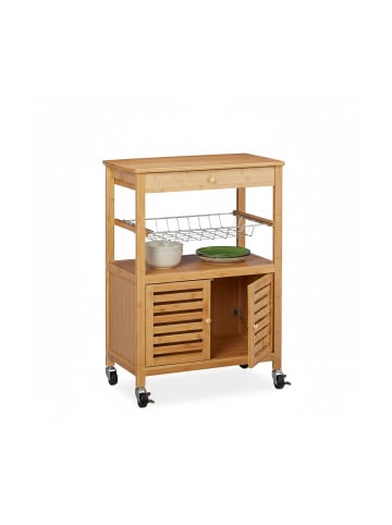 relaxdays Küchenwagen in Natur - (B)59,5 x (H)82 x (T)35 cm