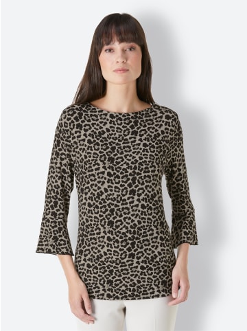 creation L 3/4-Arm-Shirt in elfenbein-schwarz-bedruckt