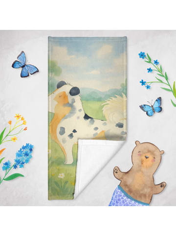 Mr. & Mrs. Panda Badehandtuch Hund Australien Shepherd Design oh... in Grau Pastell