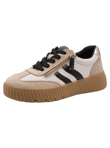 Tamaris WIDE FIT Sneaker in BEIGE/BLACK
