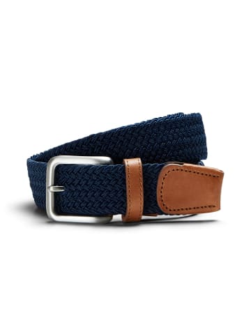 Jack & Jones Elastischer Stoff Gürtel Flecht Stretch Belt ohne Löcher JACSPRING in Navy