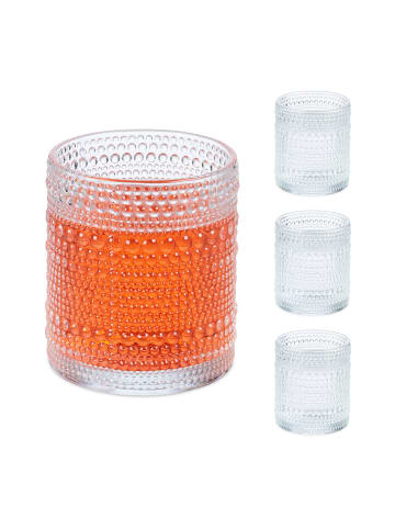 relaxdays 4x Trinkgläser in Transparent - 410 ml