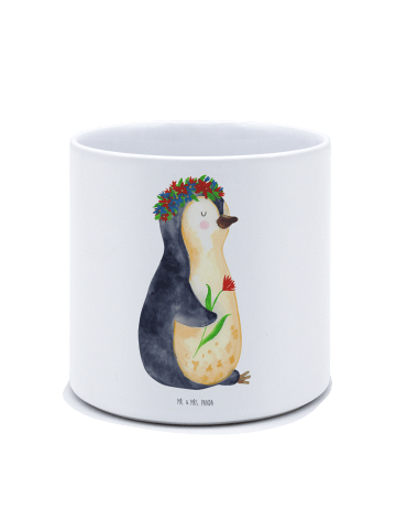 Mr. & Mrs. Panda Blumentopf Pinguin Blumen ohne Spruch in Weiß