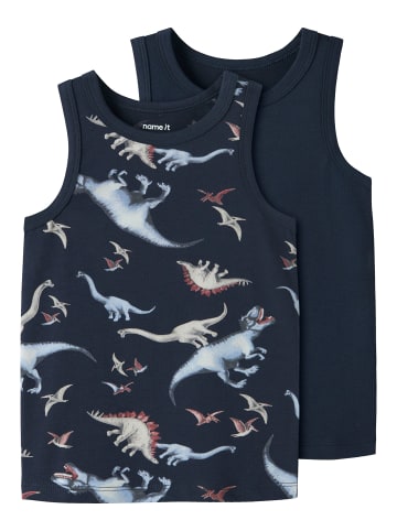 name it 2er Pack Unterhemden NMMTANK TOP 2P NAVY DINO in Dunkelblau