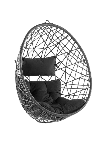 Beliani Hängesessel ALATRI in Schwarz/Grau - (W) 94 x (H) 108 x (L) 96 cm