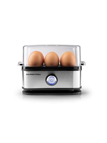 Gourmet Maxx Eierkocher für 6 Eier 400W Edelstahl Silberfarben