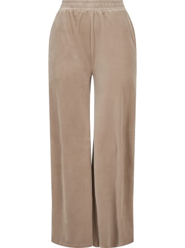 Urban Classics Urban Classics Damen Ladies High Waist Straight Velvet Sweatpants in softtaupe