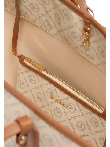 Carlo Colucci Shopper Elvati in Creme / Braun