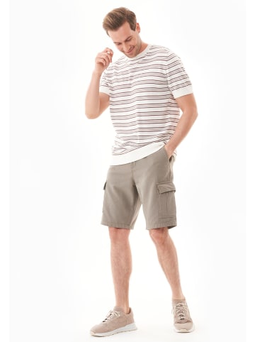 Organication T-Shirt "MOR15952" in Cremeweiß/Tieftaupe