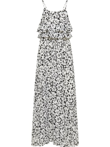 faina Maxikleid Mit Blumenprint in Schwarz Weiss