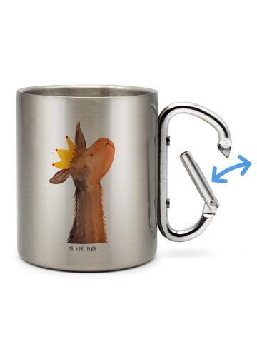 Mr. & Mrs. Panda Thermobecher Lamakopf König ohne Spruch in Silber