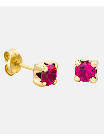 Diamant L'éternel Ohrringe aus 375 Gelbgold mit Rubin