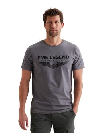 PME Legend T-Shirt SHORT SLEEVE R-NECK LOGO CARRIER in Grau
