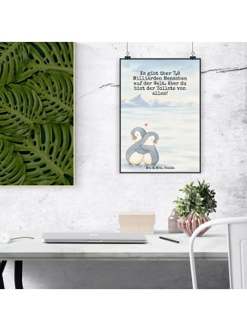 Mr. & Mrs. Panda wanddeko Pinguine Kuscheln Design mit Spruch in Weiß