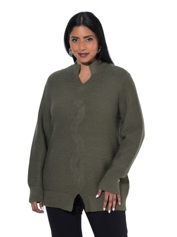 Ulla Popken Pullover in dunkel khaki