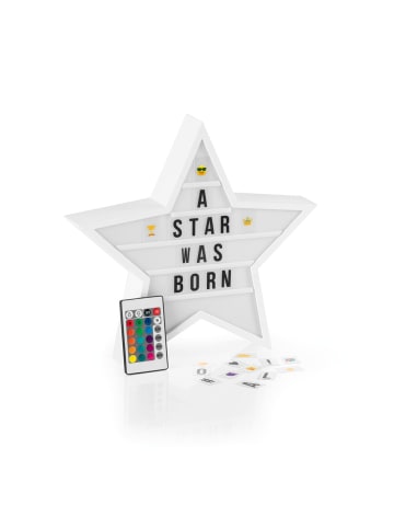 EASYmaxx LED-Leuchtkasten Stern 4,5V weiß 173 Buchstaben & 150 Moodjis Weiß