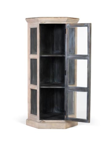 Giner y Colomer Eckvitrine aus Mangoholz mit Glastür in White