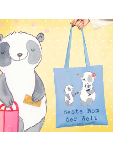 Mr. & Mrs. Panda Einkaufstasche Panda Beste Mom der Welt mit Spruch in Sky Blue