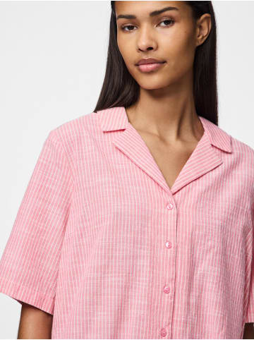 Pieces Bluse aus Leinengemisch in Pink Lemonade
