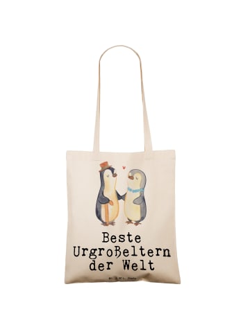 Mr. & Mrs. Panda Tote Bag Pinguin Beste Urgroßeltern der Welt mi... in Creme