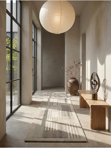 KADIMA DESIGN Teppich Wolle Handgetuftet EDALE Abstrakt Wohnzimmer Modern Geometrisch in Natur