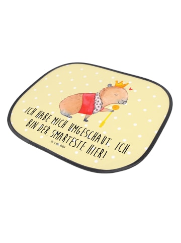 Mr. & Mrs. Panda Sonnenschutz Pkw Capybara König mit Spruch in Gelb Pastell