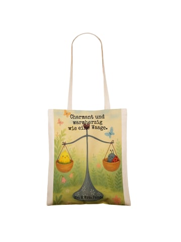 Mr. & Mrs. Panda Schultertasche Sternzeichen Waage Design mit Sp... in Weiß