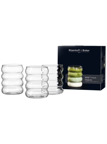 Ritzenhoff & Breker 4er Set Trinkgläser-Set Zen 300 ml in transparent