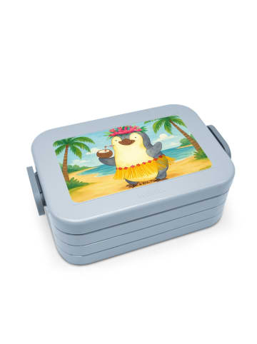 Mr. & Mrs. Panda Bentobox Pinguin Kokosnuss Design ohne Spruch in Blau Pastell