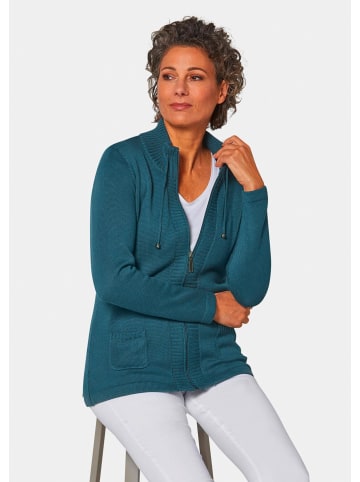 GOLDNER Strickjacke Sportliche Strickjacke in dunkelpetrol