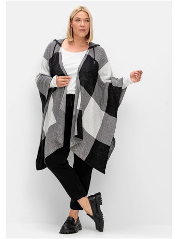 sheego Poncho-Cape in schwarz-weiß