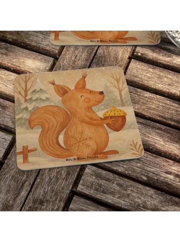 Mr. & Mrs. Panda gläseruntersetzer Eichhörnchen Weihnachten Desi... in Weiß