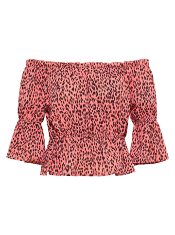 IZIA Damen Carmenbluse in Pink Schwarz