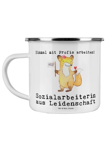 Mr. & Mrs. Panda becher emaille Sozialarbeiterin Leidenschaft mi... in Weiß