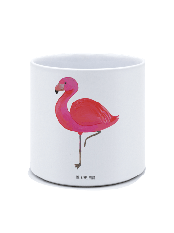 Mr. & Mrs. Panda XL Blumentopf Flamingo Classic ohne Spruch in Weiß