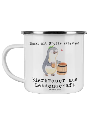 Mr. & Mrs. Panda Becher Bierbrauer Leidenschaft mit Spruch in Weiß