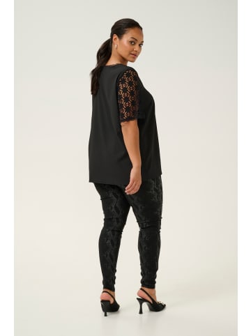 KAFFE curve Kurzarm-Bluse KCsilje in Black Deep