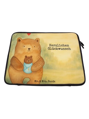 Mr. & Mrs. Panda Laptop Sleeve Bär Baby Design mit Spruch in Weiß