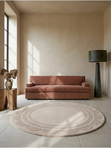 KADIMA DESIGN Teppich Wolle Handgetuftet WENSUM Grafisches Muster Wohnzimmer in Beige