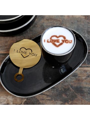 Chic Antique Kaffee-Schablone I Love You in Gold