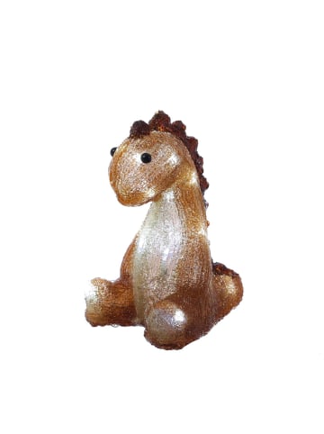 HOLLYHOPPER LED Dinosaurier Acryl Tierfigur für Kinderzimmer oder Garten H: 21cm in braun