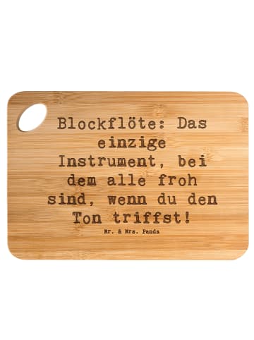 Mr. & Mrs. Panda Schneidebrett Spruch Blockflöte Freude mit Spruch in Braun