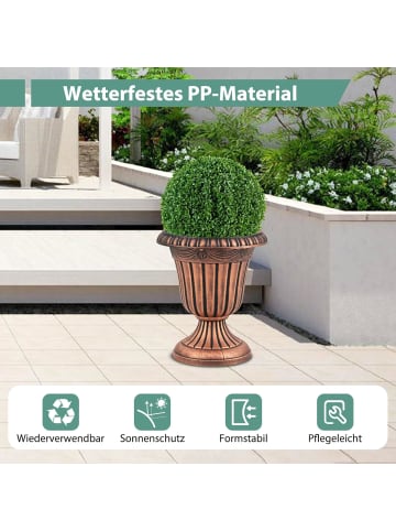 COSTWAY 2er Set Pflanzkübel in Bronze