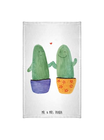 Mr. & Mrs. Panda Handtuch Klein Kaktus Liebe ohne Spruch in Weiß
