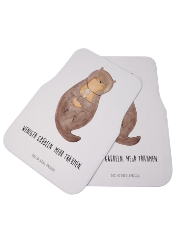 Mr. & Mrs. Panda Fahrer Autofußmatte Otter Muschel mit Spruch in Weiß
