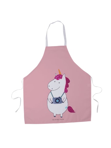 Mr. & Mrs. Panda Kochschürze Einhorn Fotograf ohne Spruch in Rot Pastell